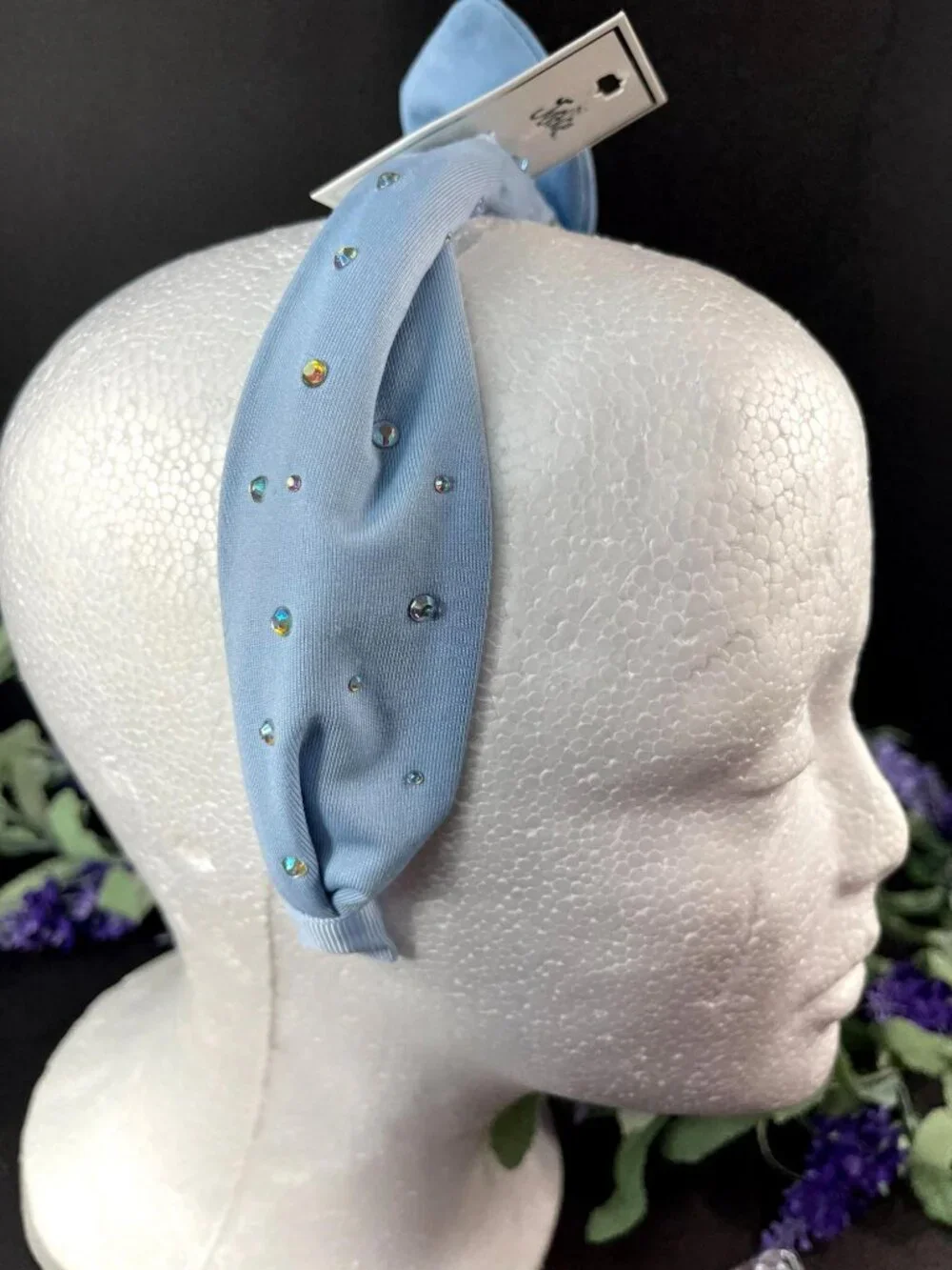 Justice Headband Rhinestone Blue Denim Girls Hair Care Hair Knot Accessories